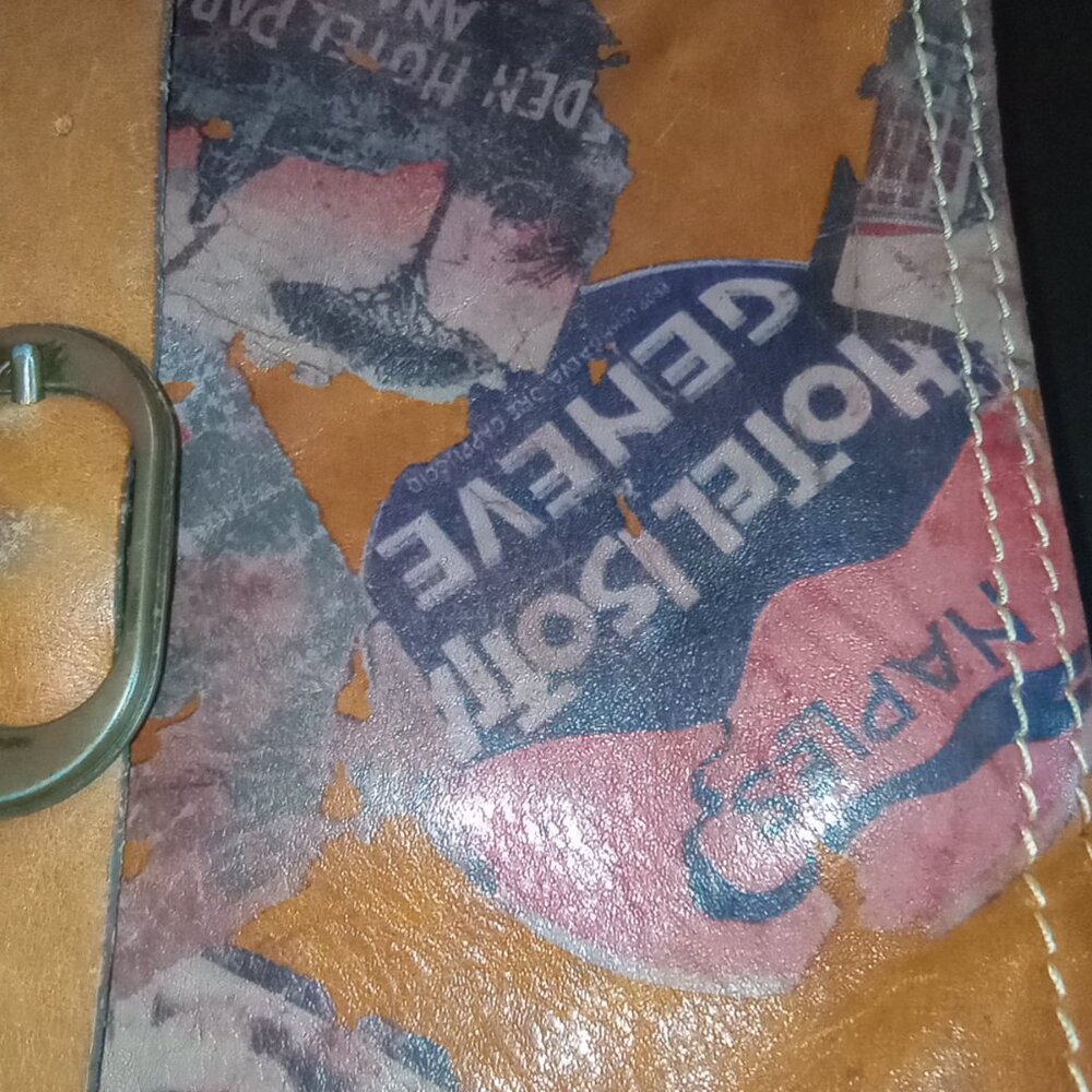 Patricia Nash Venezia Crossbody Bag Old World Print Slim Leather Suede Lining - Picture 5 of 15